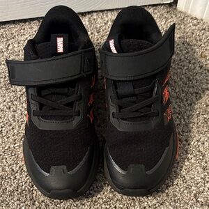 Marvel Kids Black and Red Spider-Web Strap Sneakers